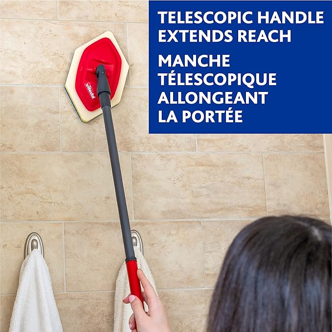 Vileda Bath Magic Bathroom and Tub Mop | Multisurface Cleaning Mop | Safe to Use on Tile Glass Ceramic Bathtub Shower Surfaces