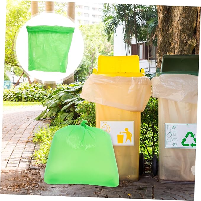 50pcs Thickened Plastic Kitchen Trash Bags Tear-resistant Garbage Liners for Bathroom Home Office Hotel School Use