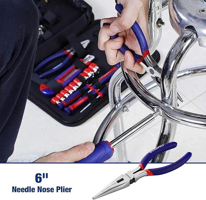 WORKPRO Home Tool Kit 100 Piece Kitchen Drawer Household Hand Tool Set with Easy Carrying Pouch