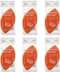 Kamenoko Sponge Do - Set of 6 - Orange - Leaf - Kitchen Sponges for Cleaning Dishes and Pans - Odor-Resistant - Made in Japan
