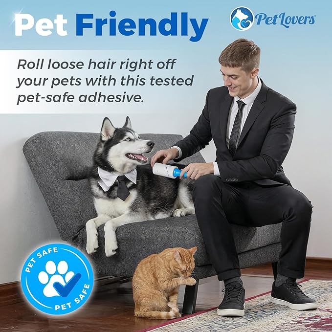 PetLovers Extra Sticky Lint Roller Mega Value Set 900 Sheets for Pet Hair Removal and Clothes Dog and Cat Lint Remover 10 Pack