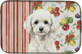 Caroline's Treasures Toy White Poodle Vegetables Dish Drying Mat Absorbent Dish Drying Mat Pad for Kitchen Counter Dish Drainer Mat for Countertop 14 x 21 Multicolor