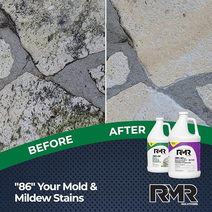 RMR Brands DIY Mold Remover Bundle - Complete Mold Killer &amp Stain Remover Bundle - Mold and Mildew Prevention Kit Disinfectant Spray Includes 2-1 Gallon Bottles