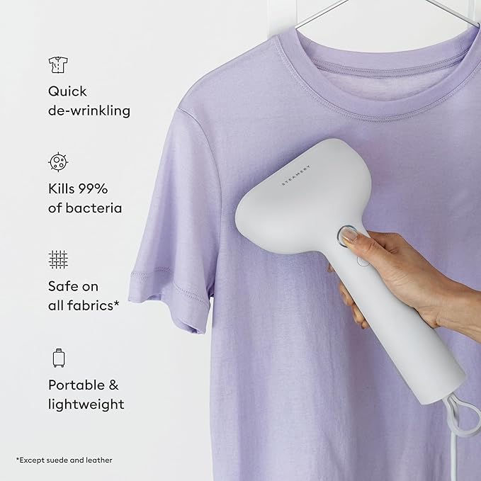 Steamery Handheld Clothes Steamer Cirrus X 1200W Steam Output 20g/min Heat up in 20 Seconds Portable Minimalistic Scandinavian design White