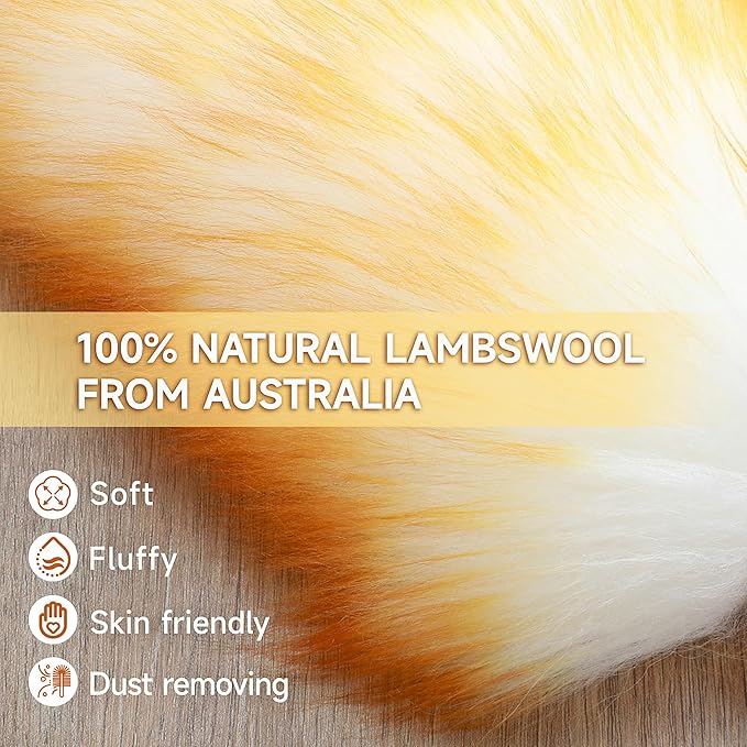 ONESIMUS 2 Pack Lambswool Dusters Fluffy Handheld Natural Feather Duster 11 inch Washable Reusable Wool Dusters with Solid Wooden Handle for Cleaning Ceiling Fan Interior &amp Car etc