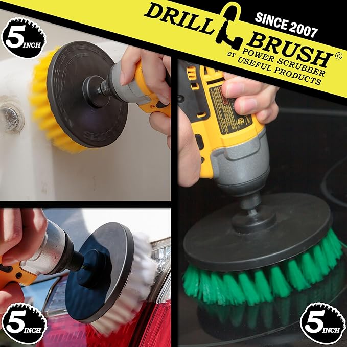 House Cleaning - Kitchen Tools - Shower Cleaner - Bathroom Accessories - Drill Brush - All Purpose Spin Brush Cleaning Kit - Stove-top Oven Rack Sink Tile and Grout - Shower Door - Glass Cleaner