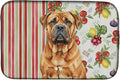 Caroline's Treasures Red Bullmastiff Vegetables Dish Drying Mat Absorbent Dish Drying Mat Pad for Kitchen Counter Dish Drainer Mat for Countertop 14 x 21 Multicolor