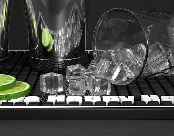 Highball &amp Chaser Premium Custom Bar Mat 18in x 12in 1cm Thick Durable and Stylish Service Bar Mat for Spills Coffee Bars Restaurants Counter Top Dish Drying Mat (Happy Hour)