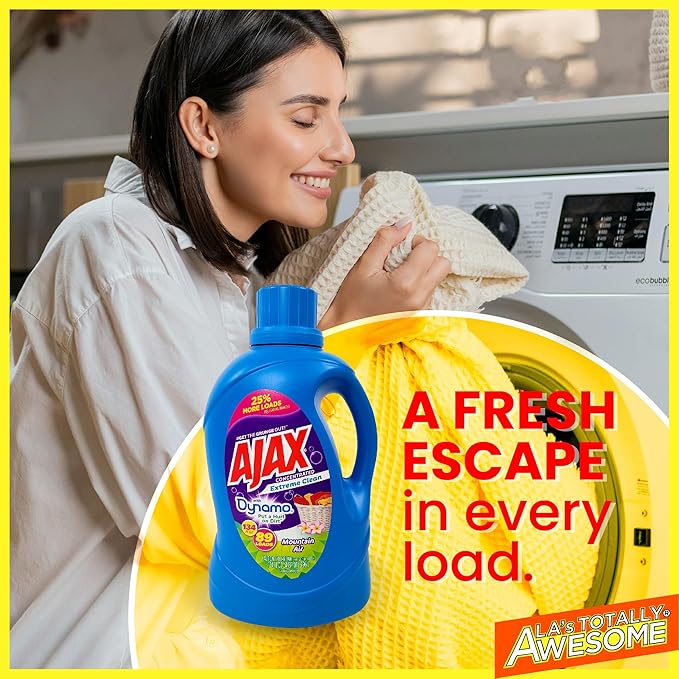 La's Totally Awesome 128oz Cleaner &amp Ajax 134oz Mountain Air Laundry Detergent – Ultimate Home Cleaning &amp Stain Removal Combo for Multi-Surface &amp Laundry Freshness