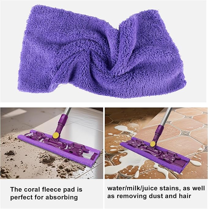 ITTAR Microfiber Floor Mop with 5 Reusable Cloth Pads Professional Dust Mops with 57 Stainsless Steel Telescopic Handle Wet Dry Flat Mop for Cleaning Hardwood Floor Laminate Tile Vinyl Pet Hair