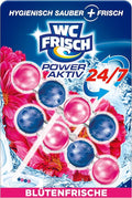 WC-Frisch Kraft Aktiv Fragrance Rinser Flower Freshness (2 x 50 g) Toilet Cleaner for Cleaning with Every Flush Fragrance Stones for Long-Lasting Fresh Fragrance + 50% Anti-limescale Effect