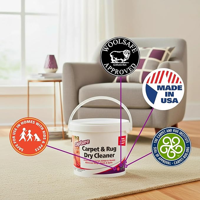 Capture Carpet Total Care Kit 400 - Home Couch and Upholstery Car Rug Dogs &amp Cats Pet Carpet Cleaner Solution - Strength Odor Eliminator Stains Spot Remover Non Liquid &amp No Harsh Chemical