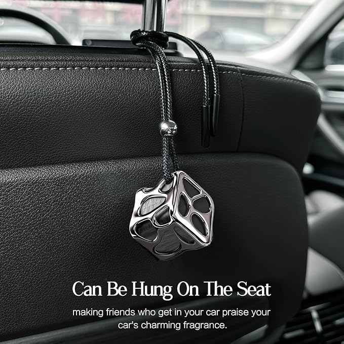 Lucky Dice Long-Lasting Car Air Fresheners Diffuser gift Set with 2 Scent Refills &amp Unscented DIY Tablet - Spill-Proof Solid Fragrance