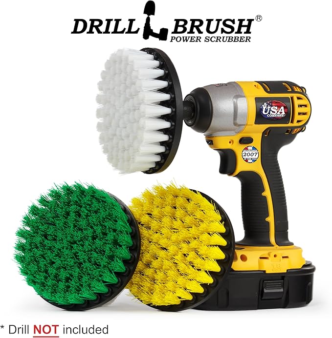 House Cleaning - Kitchen Tools - Shower Cleaner - Bathroom Accessories - Drill Brush - All Purpose Spin Brush Cleaning Kit - Stove-top Oven Rack Sink Tile and Grout - Shower Door - Glass Cleaner