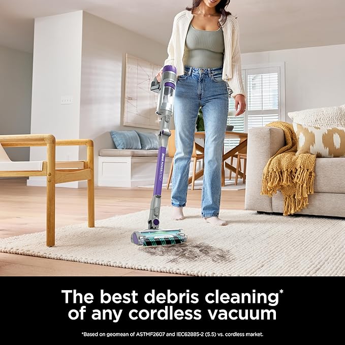 Shark PowerDetect Cordless Stick Vacuum Powerful Suction HEPA Filtration 70-Minute Runtime Carpet &amp Hard Floor Portable XL Dust Cup Stick Vacuum for Pet Hair Dark Gray IP1251