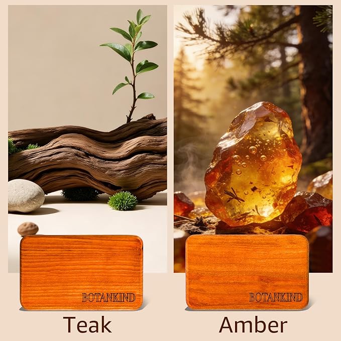 Car Air Freshener- Original Wood Air Freshener-Car Odor Eliminator for Visor Clip-Long Lasting Scent Vehicle Scent Diffuser for Truck SUV Sedans - 4 pack Included 2 Clips (Teak-Amber-Cabana-Grove)