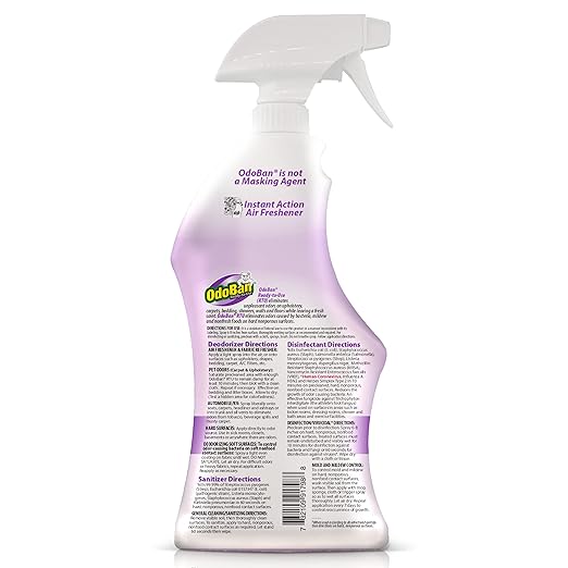 OdoBan Ready-to-Use Disinfectant and Odor Eliminator Set of 12 Spray Bottles 32 Ounces Each Lavender Scent