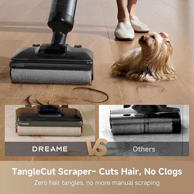 DREAME H12 FlexReach Vacuum Mop 0 Tangle Wet Dry Vacuum Cleaner Cordless Vacuum Mop All-in-One for Hard Floors 180° Lie-Flat Floor Cleaner Machine with 194°F Hot Self-Cleaning 50Mins Runtime