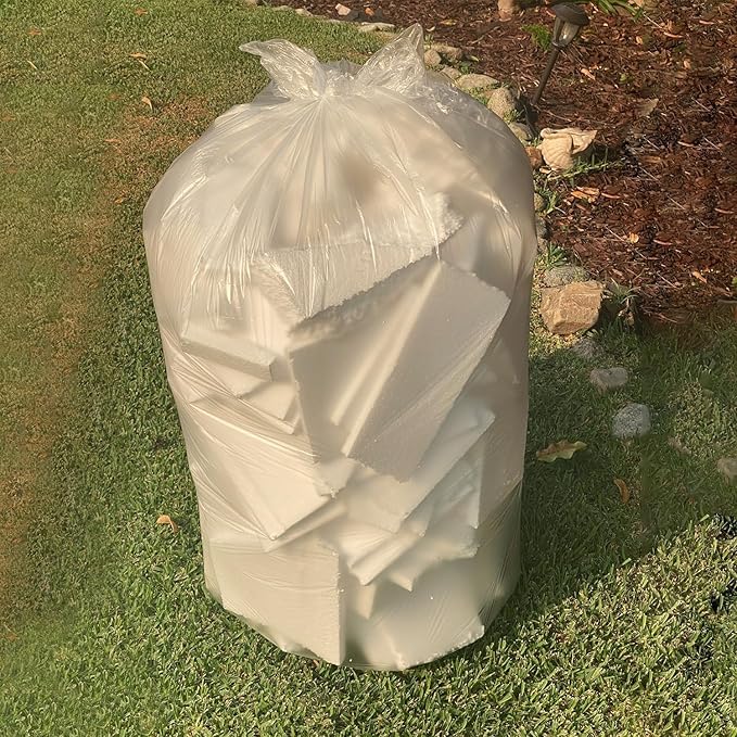 TYPLASTICS 33 Gallon Clear Trash Can Liners - 33 x 40 - High Density Garbage Bags - Case of 500 - Multipurpose for Office Outdoor Recycling Industrial and Commercial
