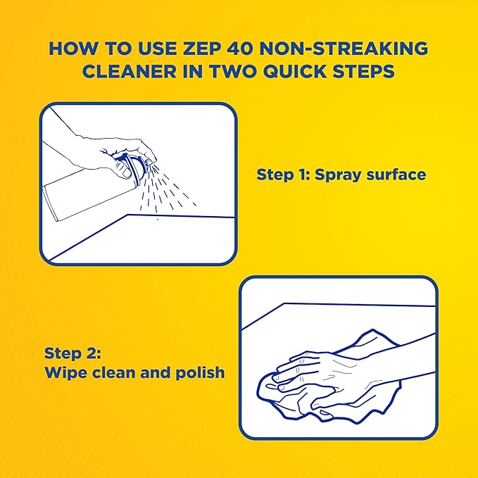 Zep 40 Non-Streaking Cleaner - 18 oz (Case of 12) 14401 - Heavy-Duty Foaming Action Aerosol Formulated for Non-Conductive Surfaces Ideal for Cold Weather Conditions.