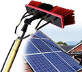 Water Fed Pole Kit 36ft Length Water Fed Brush w/Squeegee 11m Water Fed Cleaning System 3-in-1 Aluminum Outdoor Window Cleaner Hose Cleaning Tool for Window Glass Extendable Cleaner Cons