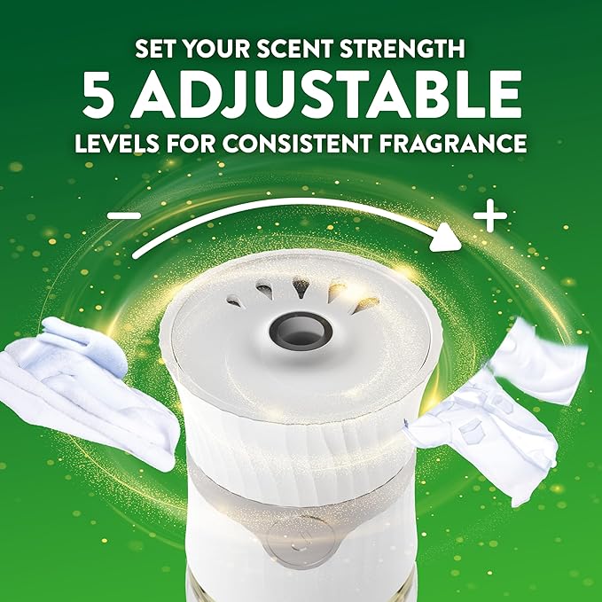 Air Wick Plug in Scented Oil Starter Kit 2 Warmers + 6 Refills Fresh Linen Same Familiar Smell of Fresh Laundry Eco Friendly Essential Oils Air Freshener