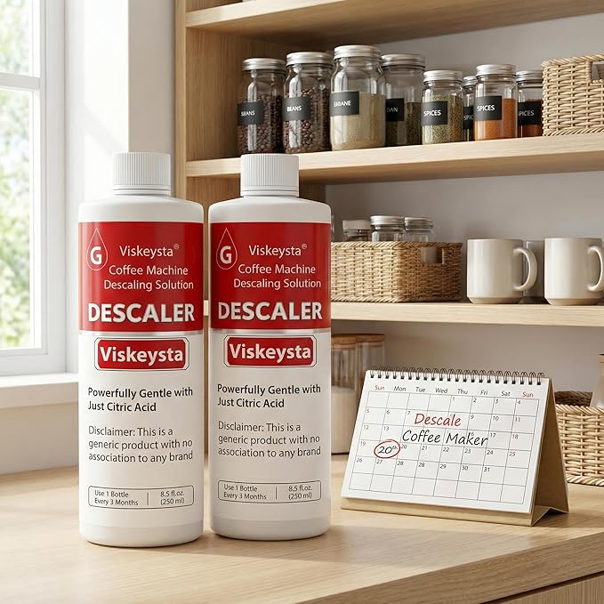 Descaling Solution Compatible with Braun Coffee Machines 2 Bottles (250ml/8.5 fl oz each)