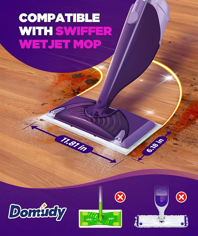 4-Layer Super Absorbent Pad Refills for Swiffer Wet Jet Mop Heavy Duty &amp No-Shedding Mopping Pads Refill Disposable Streak-Free Cleaning for All Sealed Floors 60 Pack