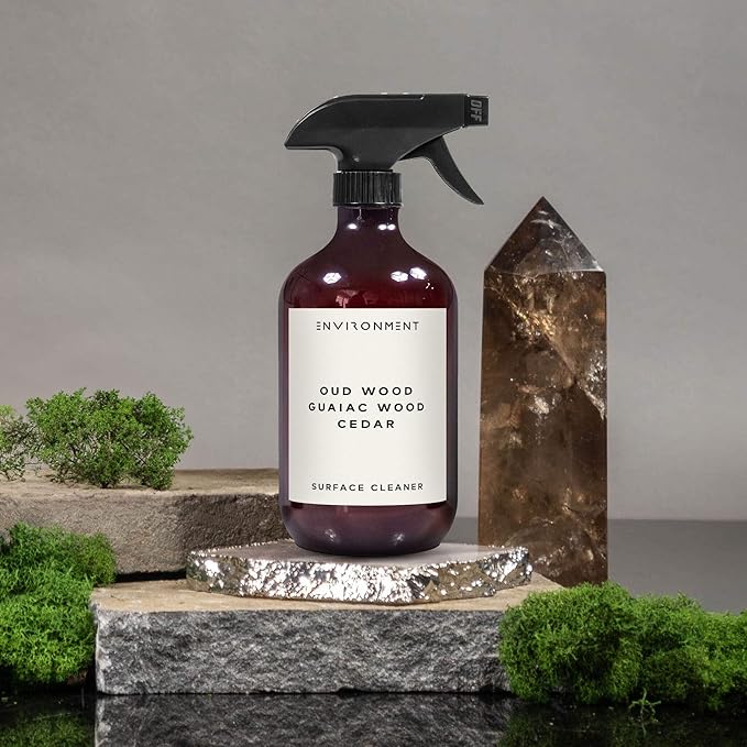 ENVIRONMENT Inspired by Designer TF Oud Wood Surface Cleaner 16oz Luxury Surface Cleaner (Oud | Guaiac | Cedar) Home Essentials Scented Cleaning Products Vegan &amp Cruelty-Free