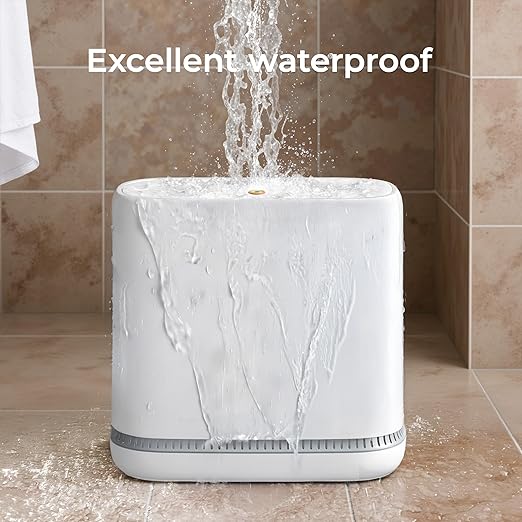 CTIME Small Bathroom Trash Can - Bathroom Garbage Can with Lid and Odor-Lock Seal | Waterproof - OneTouch Press for RV Kitchen Office (3 Gal)