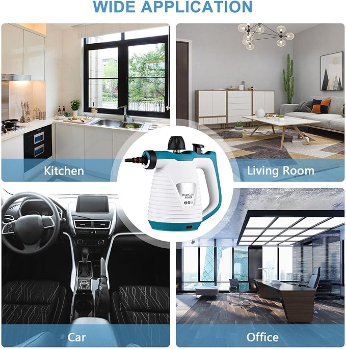 FLEXMAN 350ml Handheld Steam Cleaner 900 to 1050W Multipurpose Portable Upholstery Steamer Cleaning for Kitchen Bathroom Car Corner