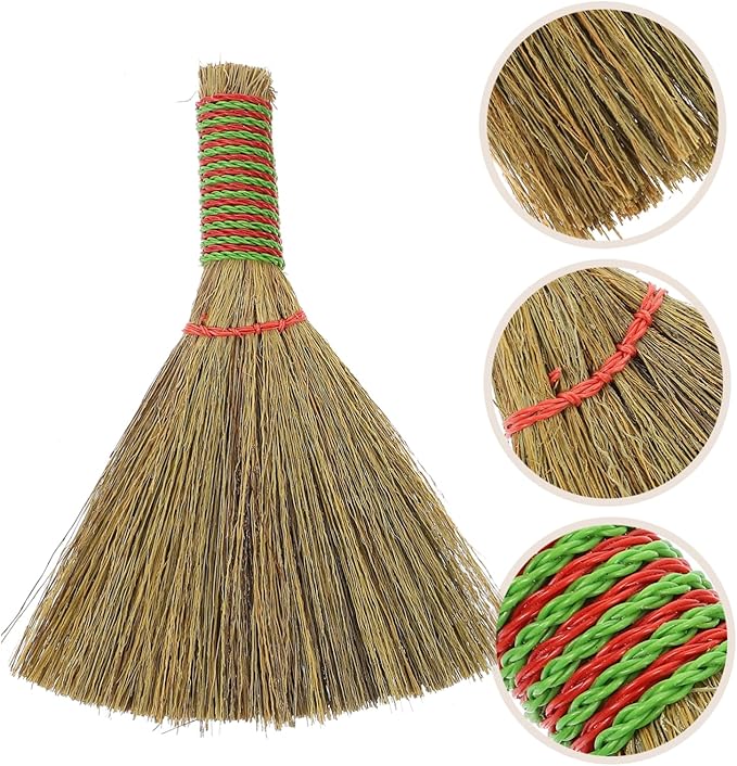 GLEAVI 8pcs Ergonomic Handle Design Small Whisk Broom for Dusting Home Office Accessories