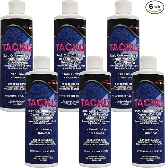 Quest 3010 TACKLE Rust Calcium and Lime Deposit Remover Grout Cleaner Pints (6 Pack)