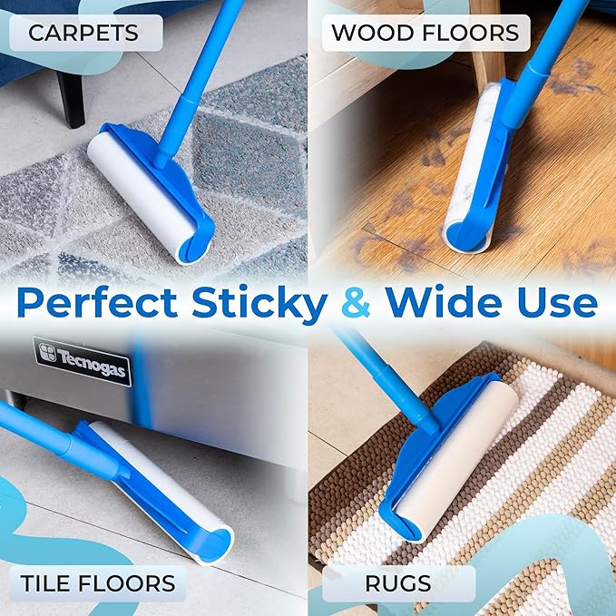 PetLovers Large Lint Roller with 3 Refills – 360 Total Sheets for Tackling Pet Hair Extra Large Floor and Carpet Roller for Homes with Pets Perfect for Floors Furniture and Loving Pet Owners