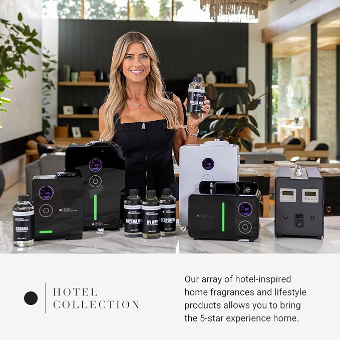 Hotel Collection Studio Pro Essential Oil Diffuser - 600 sq ft Coverage Wired &amp Portable with Remote - Cold-Air Diffusion - Only Works with Pro Pod Bottles - Champagne