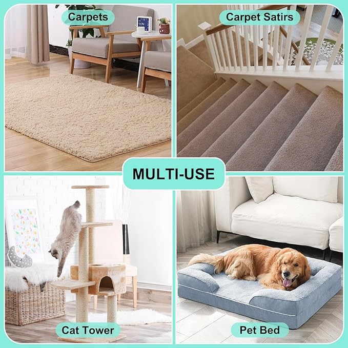 Carpet Rake for Pet Hair Removal - 60 Adjustable Long Handle Carpet Rake 3 in 1 Reusable Pet Hair Removal Tool Kit Cat Dog Fur Rakes Scraper Carpet Broom for Carpets Rugs Mats