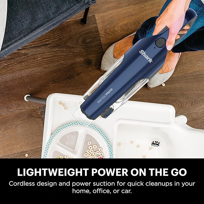 Shark CH964AMZ 2-in-1 Cordless &amp Handheld Vacuum Ultracyclone System Ultra-Lightweight and Portable for Car and Home Washable Filter XL Dust Cup Crevice Tool &amp Scrubbing Brush Blue