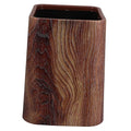 Wood Grain Plastic Trash Can Stylish Double Wastebasket for Home Office Kitchen and Bathroom Capacity Bin Hidden Bag Design