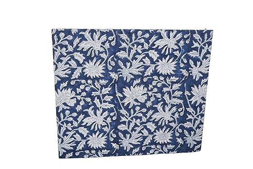 Handmade Cotton Paper Waste Basket Stylish Trash Can for Home or Office (1 Blue FLOWAR)