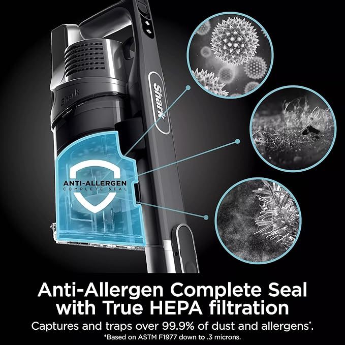 Shark R-IZ464H Vertex Cordless Stick Vacuum with DuoClean PowerFins Lightweight Pet Hair HEPA 60 Min Run Time - Certified Refurbished