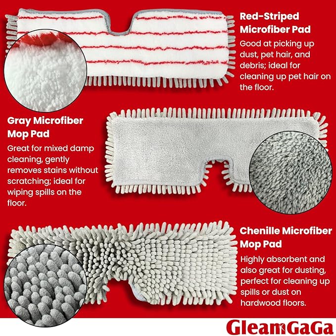 Microfiber Mops for Floor Cleaning Flat Dust Mop with 4 Washable Pads Dual-Sided Flip Mop for Wet &amp Dry Use Extendable 62’’ Handle with Scraper Floor Mops for HardwoodLaminateVinylKitchenT