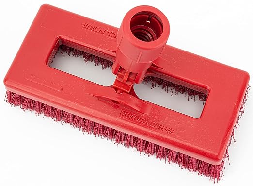 SPARTA 3638831EC05 Polyester Rectangle Scrub Brush Floor Brush Cleaning Brush With Swivel Head For Cleaning 8 Inches Red