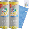 Joy Scrub Powder Cleanser Removes Tough Stains Water Marks Grime and Soap Scum 28 Oz Canisters (Pack of 2) bundled with Microfiber Cloth