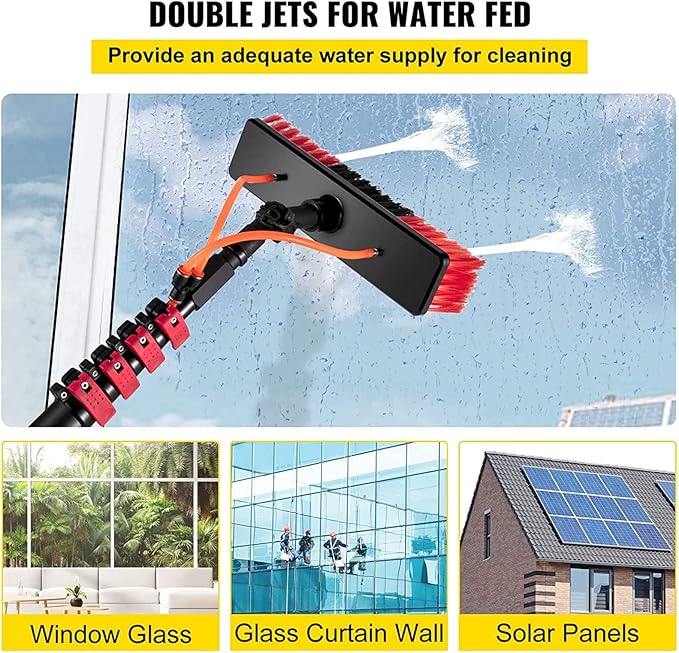 Window Cleaning Pole 3.6-10.8M Water Fed Telescopic Brush Water/Hose Fed Pole Cleaning Photovoltaic and Solar Panels (3.6M)