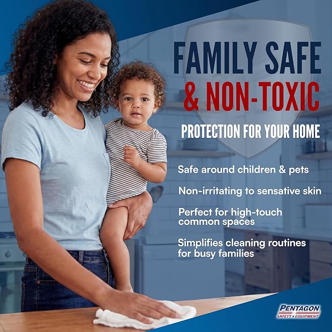 PENTAGON SAFETY EQUIPMENT All Surface Cleaner Spray (32oz) – Non-Toxic Streak-Free &amp Alcohol-Free | Safe for Electronics Glass Kitchen &amp Bathroom | Family-Safe Formula Made in USA