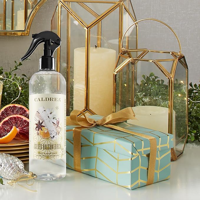 Caldrea Linen And Room Spray Air Freshener Made With Essential Oils Plant-Derived And Other Thoughtfully Chosen Ingredients Gilded Balsam Birch 16 Oz