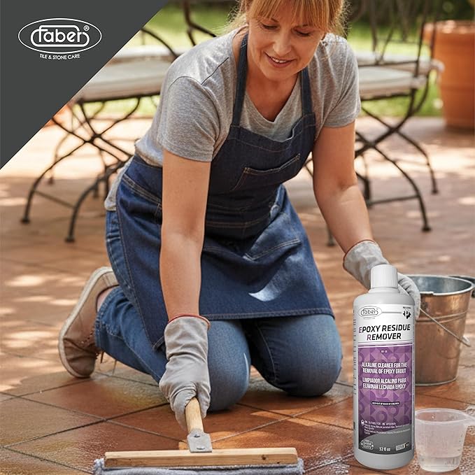 FABER Epoxy Residue Remover Alkaline Cleaner (950mL) Removes Epoxy Grout Residue and Film Paint and Other Synthetic Residue