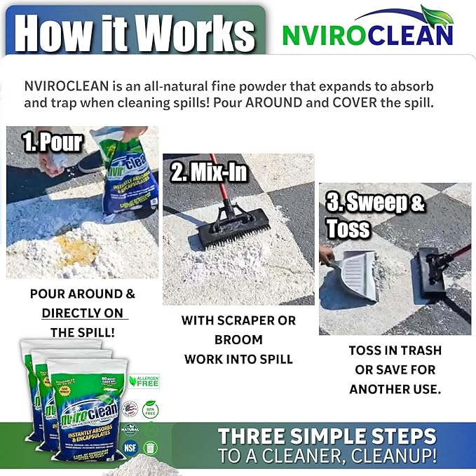 2 LB (Pack of 3) - Absorbs up to 96 LBS! Super Absorbent &amp Encapsulant for Home Cleanup Kit - Quick Fix for Kitchen Spills Pet Messes &amp Household Accidents