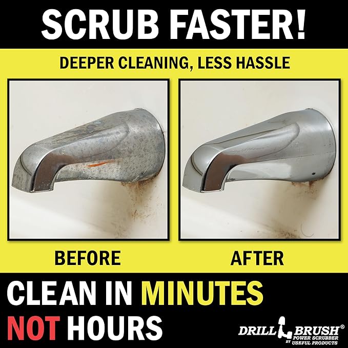 Drillbrush Construction Tools - Soft Medium Ultra Stiff - 3 Scrub Brush Kit - Threaded 5/16 x 24 - Fits Electric - Cordless - Air Pneumatic - Dual Action Orbital Polisher Machine - Rotary - Buffer