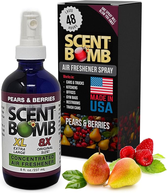 Scent Bomb Air Freshener Spray Long-Lasting Odor Eliminator for Home &amp Car Effective Deodorizer Spray for Kitchen Bathroom Fresh Room Spray &amp Smell Neutralizer Pears and Berries